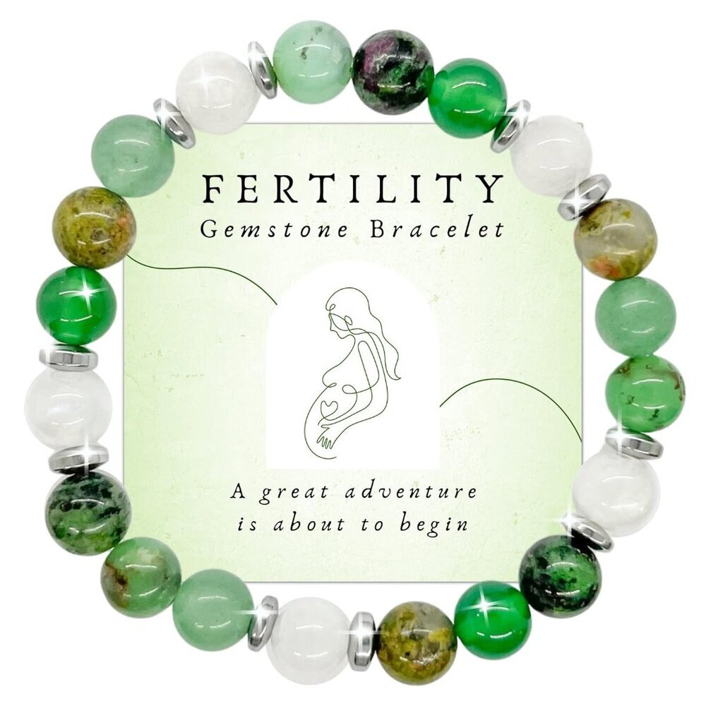 Fertility Bracelets For Women - Natural Crystals and Gemstones - 8mm Beaded Stre